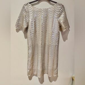 Charlotte Russe Gold & White Sequin Embellished Dress